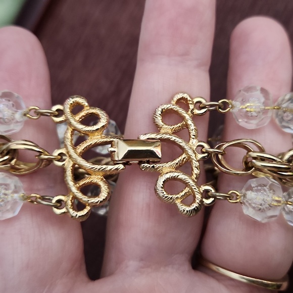 SARAH COVENTRY Vintage multi strand named GOLDEN ICE 7.5 " three strand bracelet - Picture 10 of 11